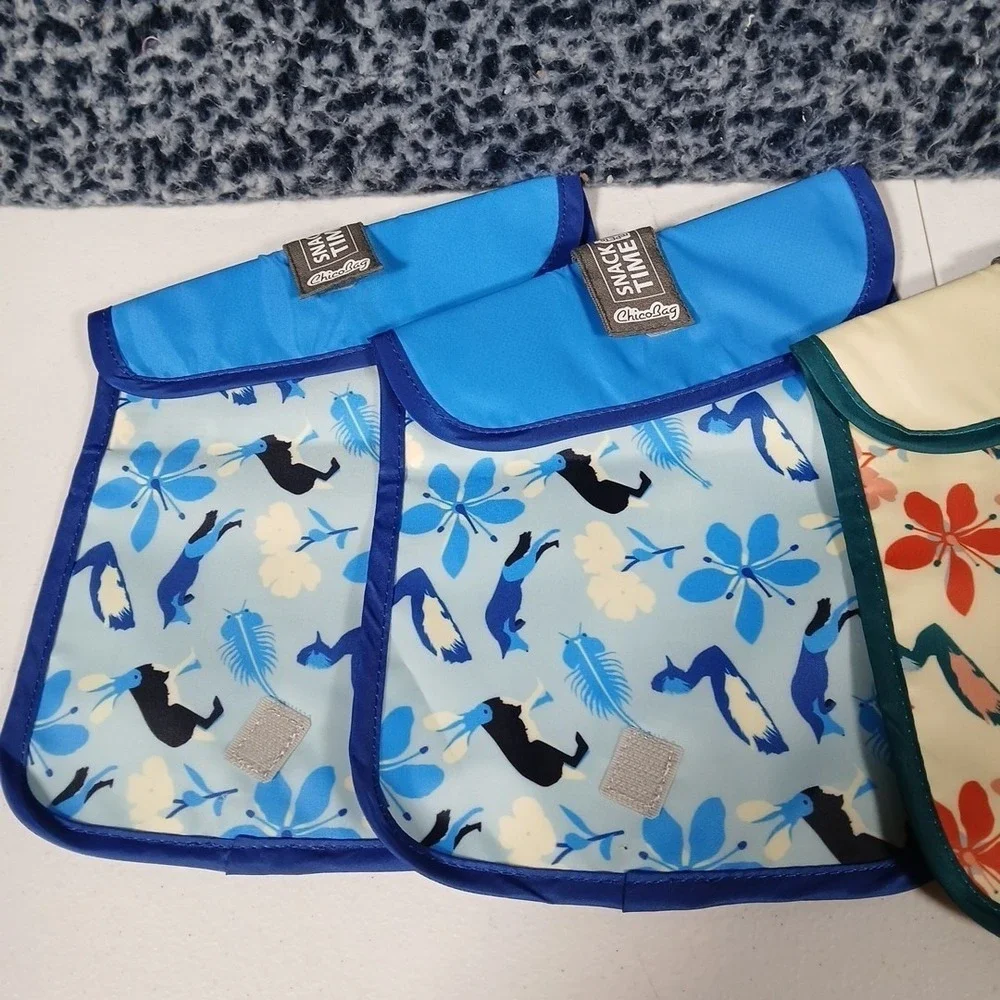 ChicoBag Snack Time Bags Unisex Blue Floral Reusable Food Storage